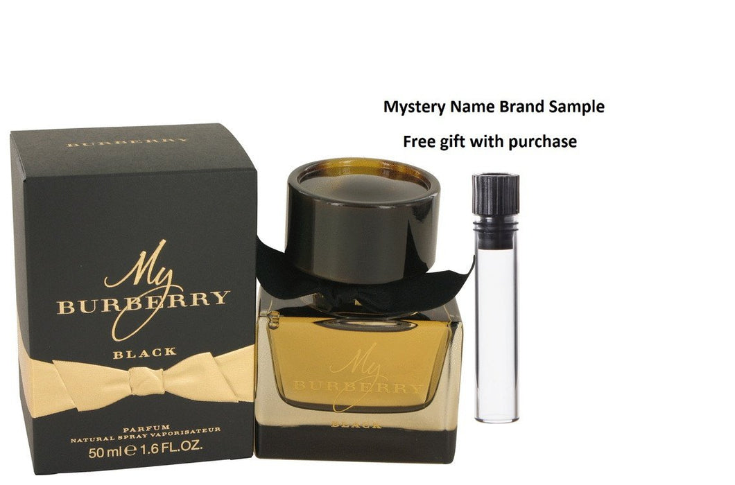 My Burberry Black by Burberry Eau De Parfum Spray 1.6 oz And a Mystery Name brand sample vile