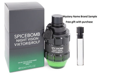 Spicebomb Night Vision by Viktor & Rolf Eau De Toilette Spray 1.7 oz And a Mystery Name brand sample vile