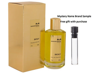 Mancera Sicily by Mancera Eau De Parfum Spray (Unisex) 4 oz And a Mystery Name brand sample vile