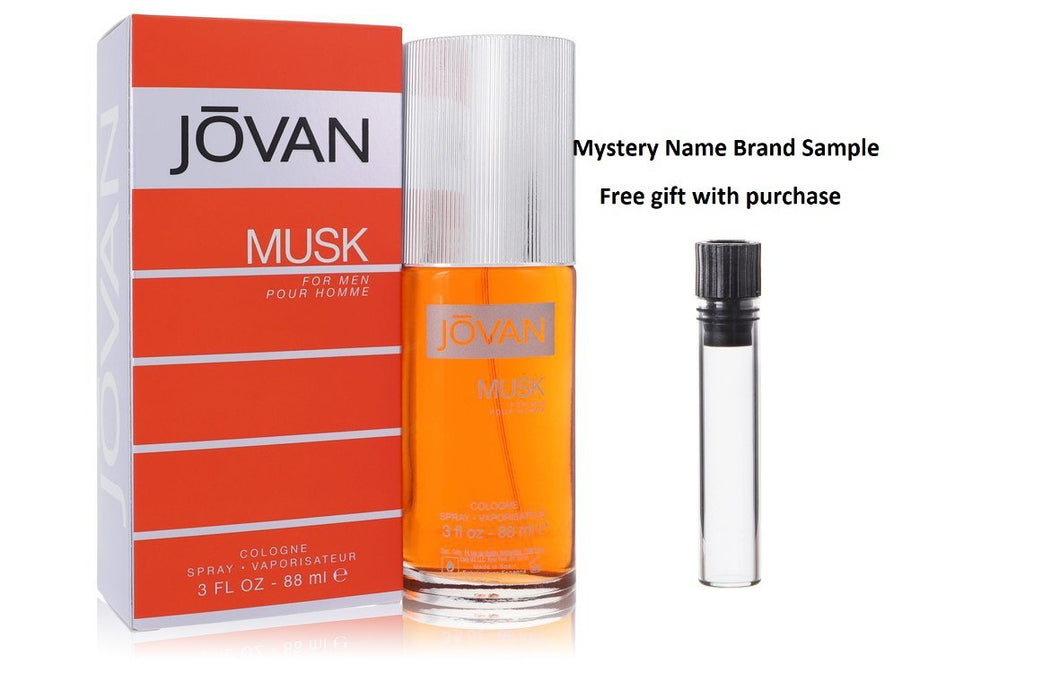 JOVAN MUSK by Jovan Cologne Spray 3 oz And a Mystery Name brand sample vile