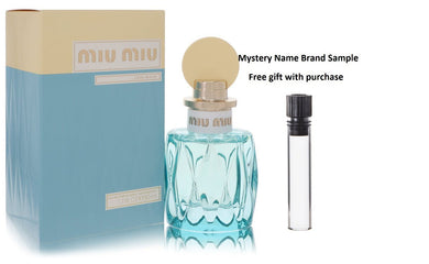 Miu Miu L'eau Bleue by Miu Miu Eau De Parfum Spray 1.7 oz And a Mystery Name brand sample vile