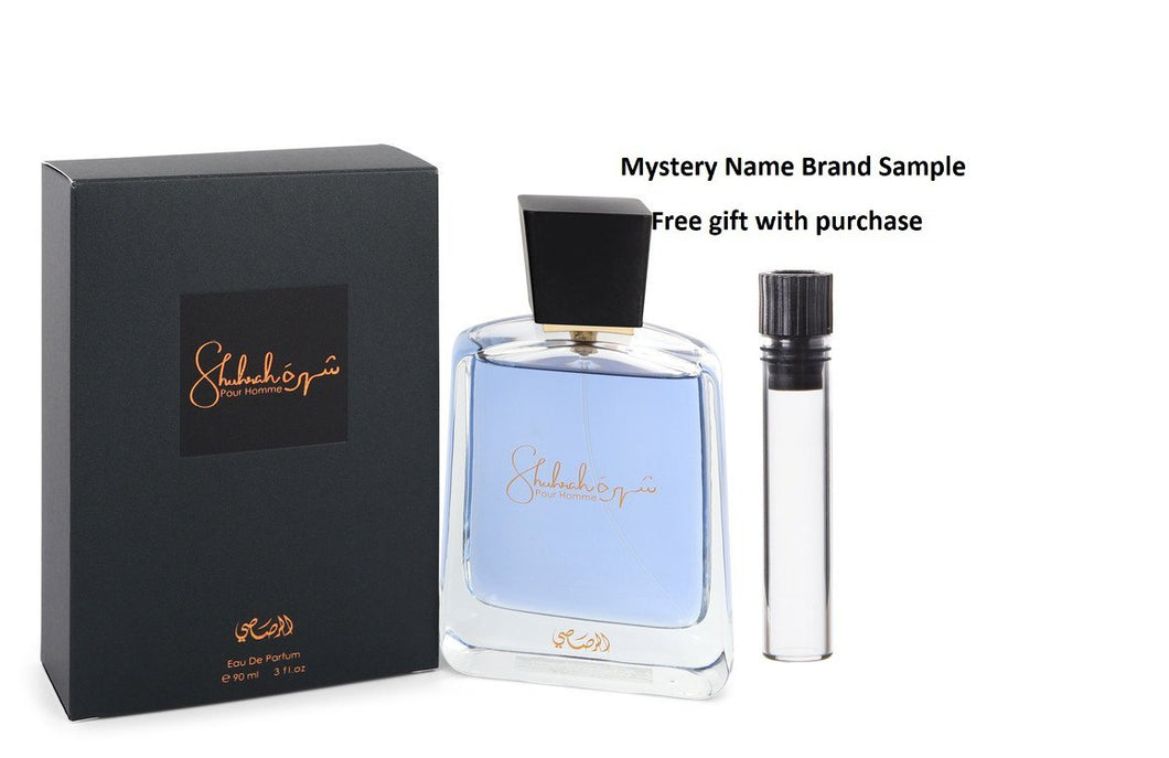 Rasasi Shuhrah by Rasasi Eau De Parfum Spray 3 oz And a Mystery Name brand sample vile