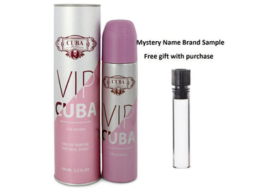 Cuba VIP by Fragluxe Eau De Parfum Spray 3.3 oz And a Mystery Name brand sample vile