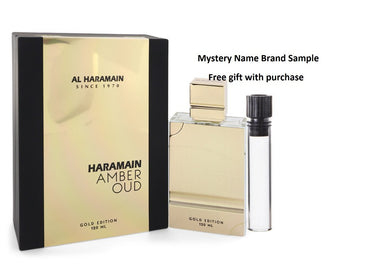 Al Haramain Amber Oud Gold Edition by Al Haramain Eau De Parfum Spray (Unisex) 2 oz  And a Mystery Name brand sample vile