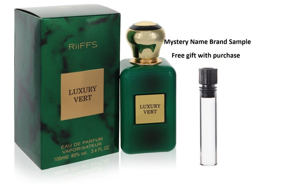 Luxury Vert by Riiffs Eau De Parfum Spray 3.4 oz And a Mystery Name brand sample vile