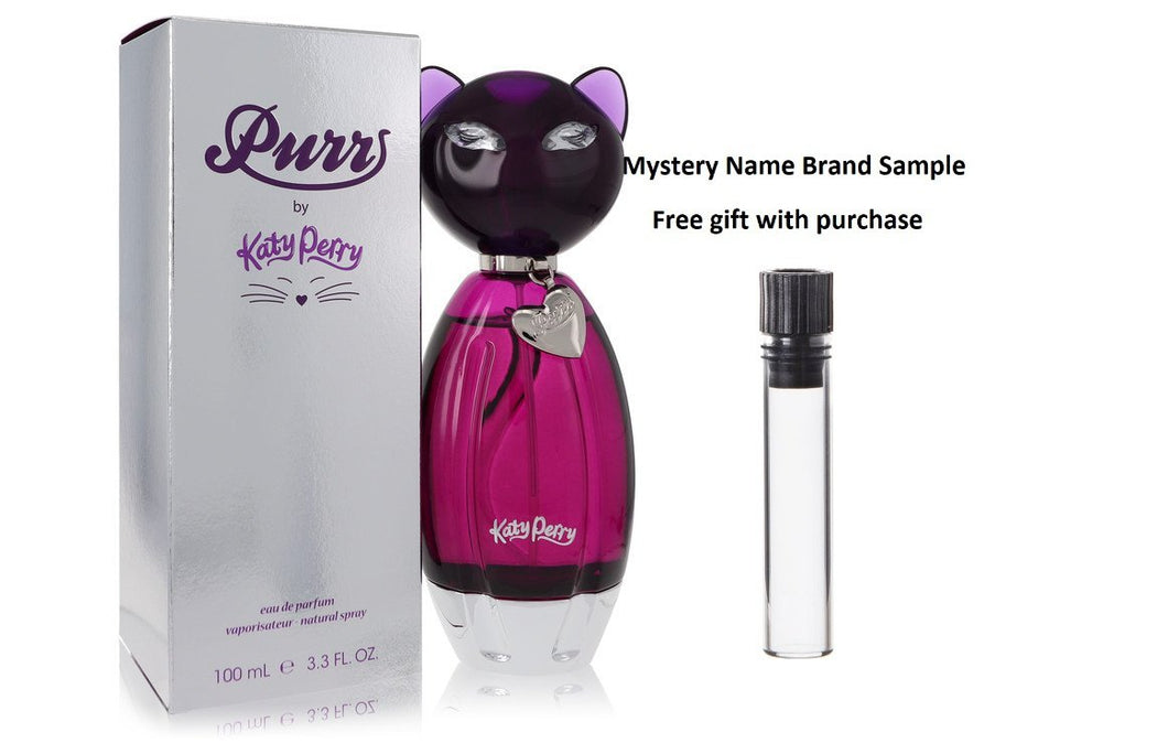 Purr by Katy Perry Eau De Parfum Spray 3.4 oz And a Mystery Name brand sample vile