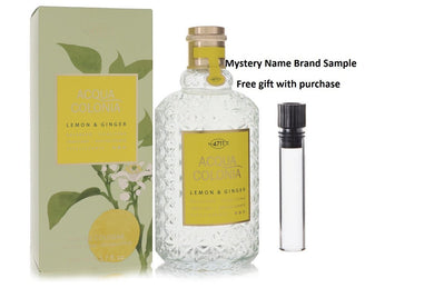 4711 ACQUA COLONIA Lemon & Ginger by 4711 Eau De Cologne Spray (Unisex) 5.7 oz And a Mystery Name brand sample vile