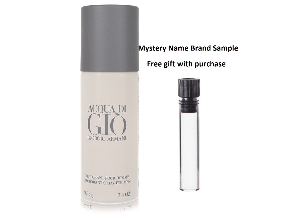 ACQUA DI GIO by Giorgio Armani Deodorant Spray (Can) 3.4 oz And a Mystery Name brand sample vile