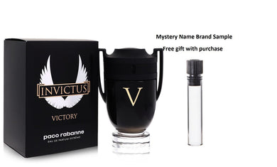 Invictus Victory by Paco Rabanne Eau De Parfum Spray 3.4 oz And a Mystery Name brand sample vile