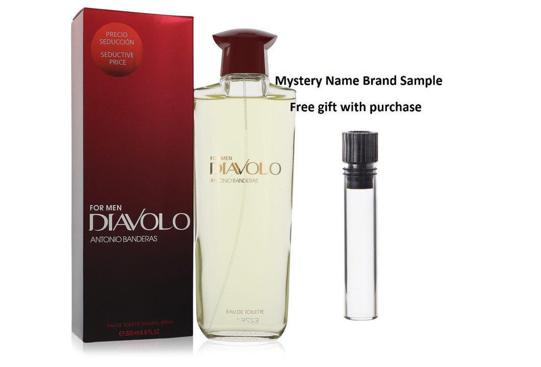 Diavolo by Antonio Banderas Eau De Toilette Spray 6.8 oz And a Mystery Name brand sample vile