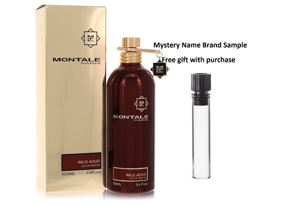 Montale Wild Aoud by Montale Eau De Parfum Spray (Unisex) 3.4 oz And a Mystery Name brand sample vile