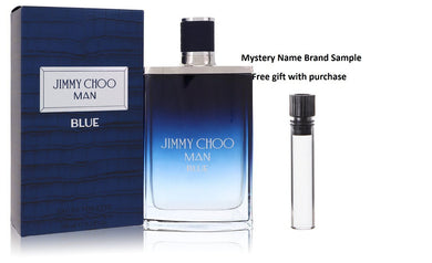 Jimmy Choo Man Blue by Jimmy Choo Eau De Toilette Spray 3.3 oz And a Mystery Name brand sample vile