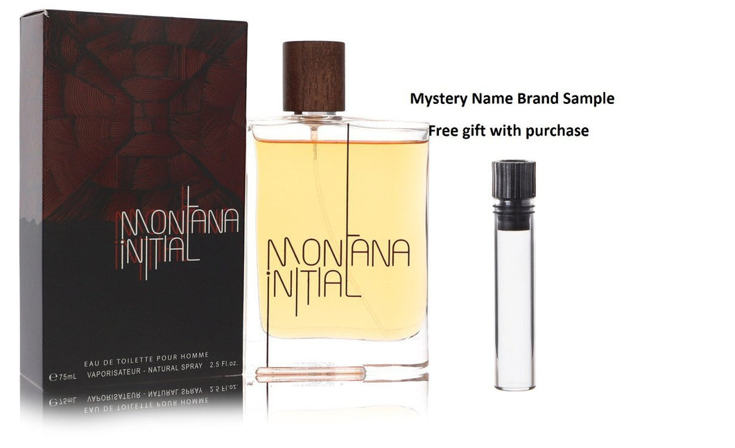 Montana Initial by Montana Eau De Toilette Spray 2.5 oz And a Mystery Name brand sample vile