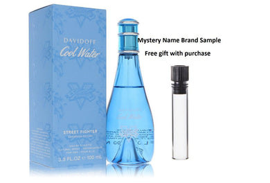 Cool Water Street Fighter by Davidoff Eau De Toilette Spray 3.3 oz And a Mystery Name brand sample vile