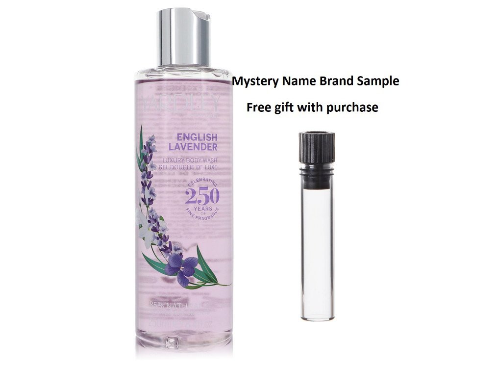 English Lavender by Yardley London Shower Gel 8.4 oz And a Mystery Name brand sample vile