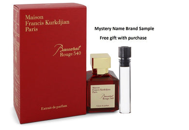 Baccarat Rouge 540 by Maison Francis Kurkdjian Extrait De Parfum Spray 2.4 oz And a Mystery Name brand sample vile