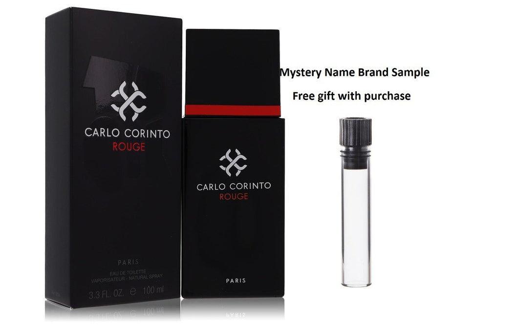 CARLO CORINTO ROUGE by Carlo Corinto Eau De Toilette Spray 3.4 oz And a Mystery Name brand sample vile