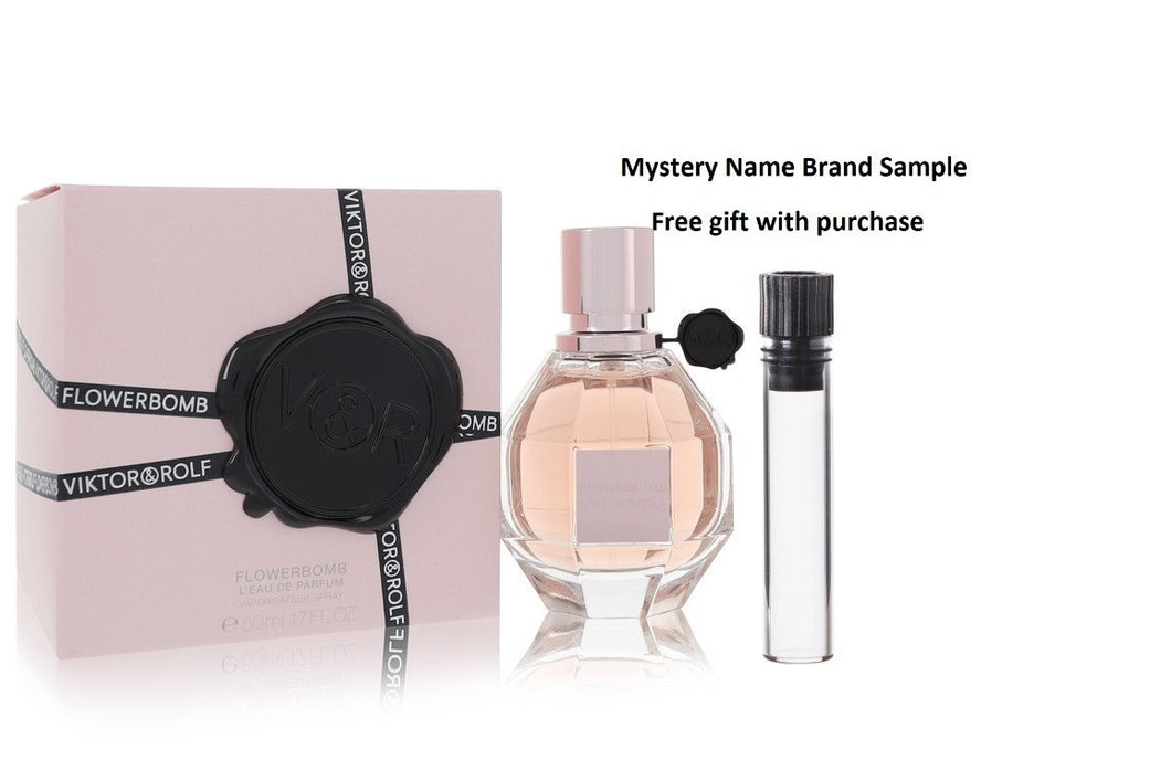 Flowerbomb by Viktor & Rolf Eau De Parfum Spray 1.7 oz And a Mystery Name brand sample vile