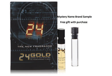 24 Gold The Fragrance by ScentStory Vial (sample) .06 oz And a Mystery Name brand sample vile