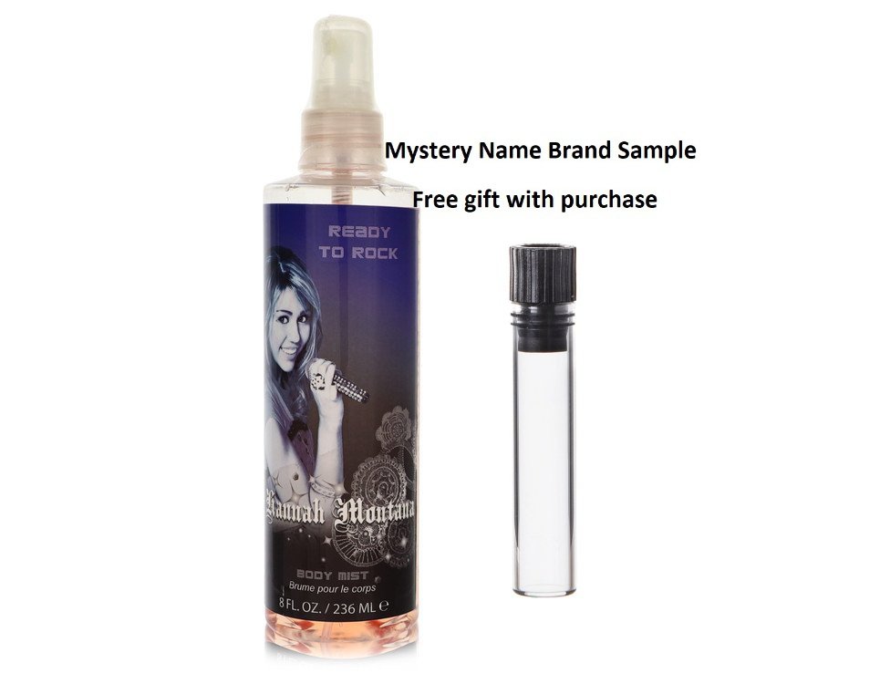 Hannah Montana Ready To Rock by Hannah Montana Body Mist 8 oz And a Mystery Name brand sample vile