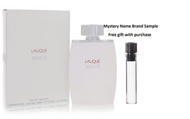 Lalique White by Lalique Eau De Toilette Spray 4.2 oz And a Mystery Name brand sample vile