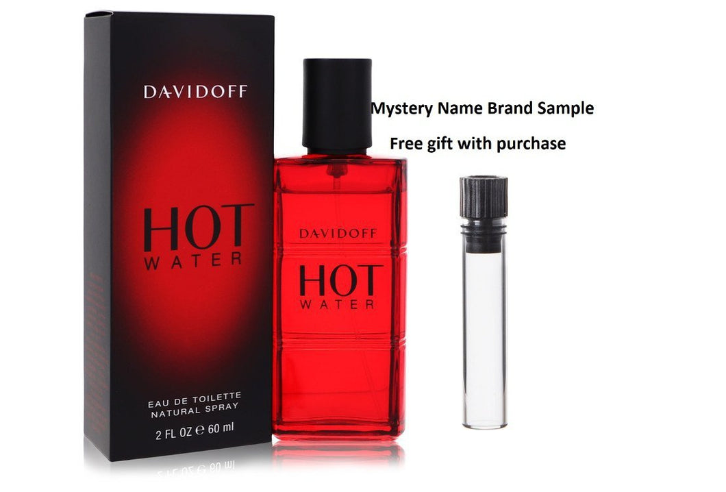 Hot Water by Davidoff Eau De Toilette Spray 2 oz And a Mystery Name brand sample vile