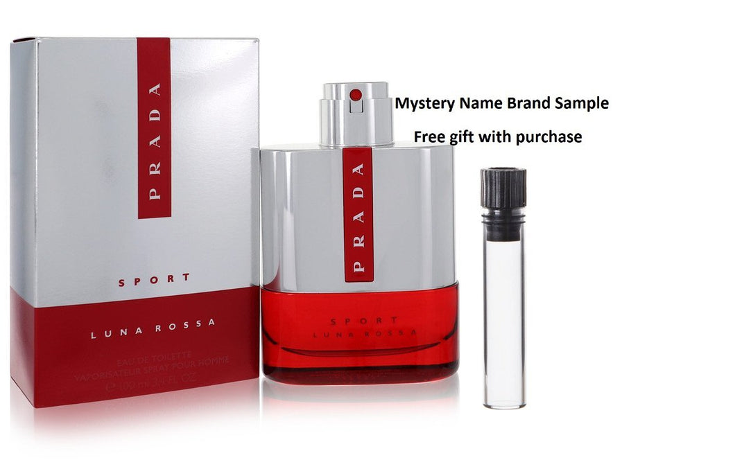 Prada Luna Rossa Sport by Prada Eau De Toilette Spray 3.4 oz And a Mystery Name brand sample vile