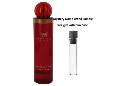 Perry Ellis 360 Red by Perry Ellis Body Mist 8 oz And a Mystery Name brand sample vile