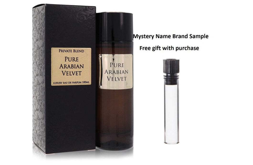Private Blend Pure Arabian Velvet by Chkoudra Paris Eau De Parfum Spray 3.4 oz And a Mystery Name brand sample vile