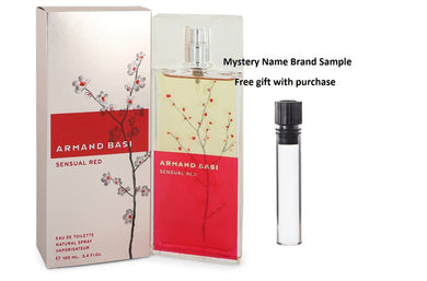 Armand Basi Sensual Red by Armand Basi Eau De Toilette Spray 3.4 oz And a Mystery Name brand sample vile