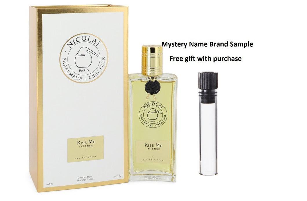 Kiss Me Intense by Nicolai Eau De Parfum Spray 3.4 oz And a Mystery Name brand sample vile