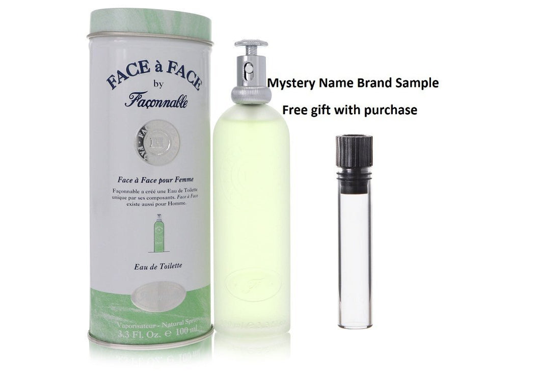 FACE A FACE by Faconnable Eau De Toilette Spray 3.4 oz And a Mystery Name brand sample vile