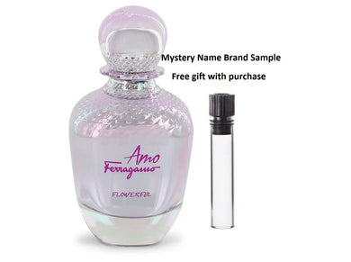 Amo Flowerful by Salvatore Ferragamo Eau De Toilette Spray (Tester) 3.4 oz And a Mystery Name brand sample vile