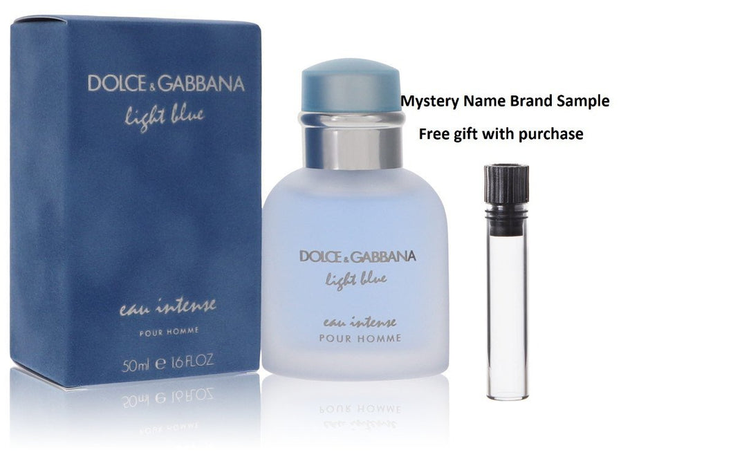 Light Blue Eau Intense by Dolce & Gabbana Eau De Parfum Spray 1.7 oz And a Mystery Name brand sample vile