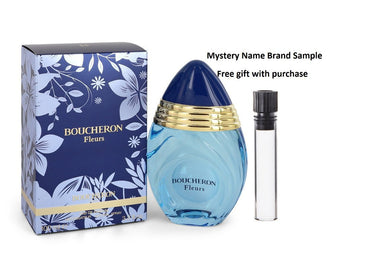 Boucheron Fleurs by Boucheron Eau De Parfum Spray 3.3 oz And a Mystery Name brand sample vile