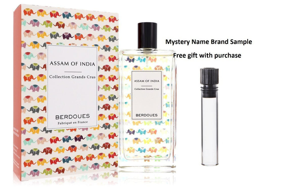 Assam of India by Berdoues Eau De Parfum Spray 3.38 oz And a Mystery Name brand sample vile