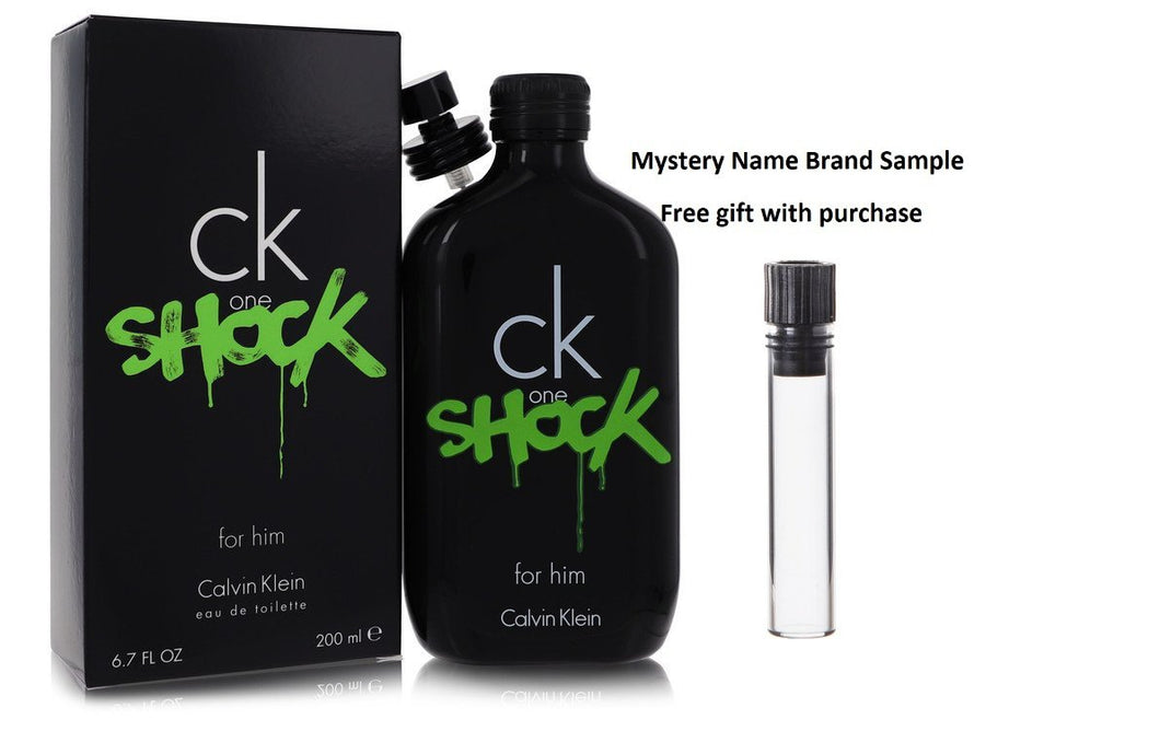 CK One Shock by Calvin Klein Eau De Toilette Spray 6.7 oz And a Mystery Name brand sample vile