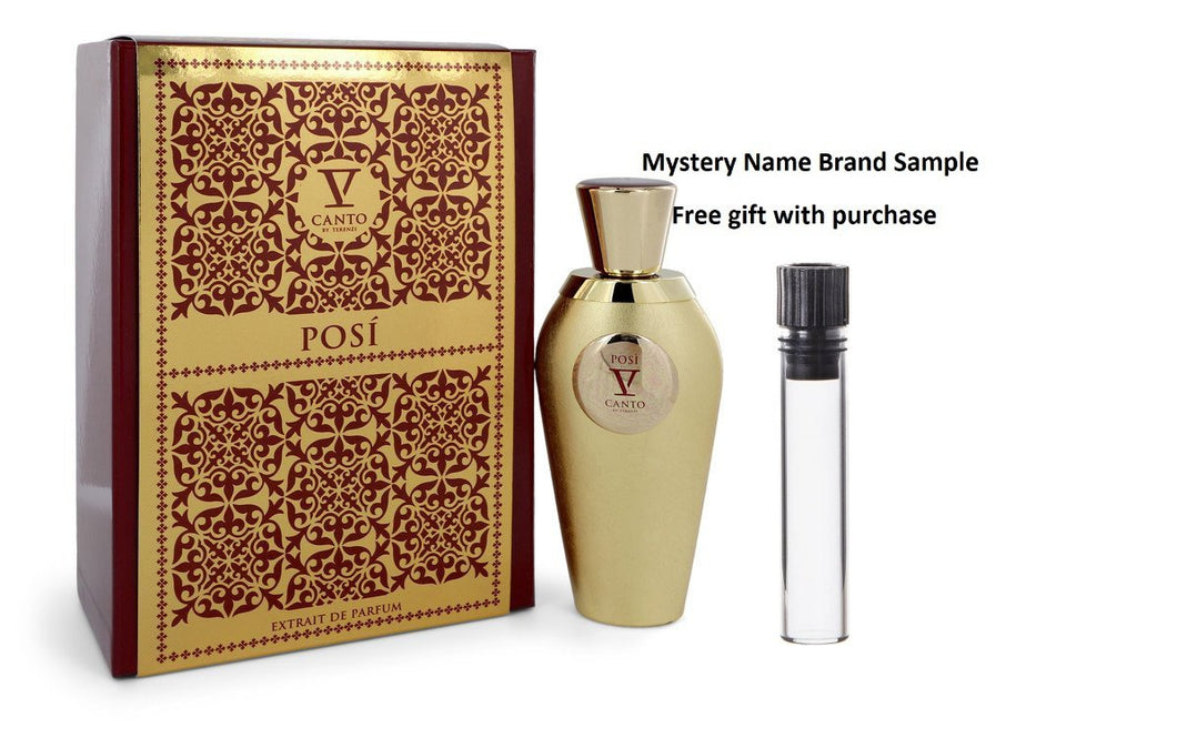 Posi V by V Canto Extrait De Parfum Spray (Unisex) 3.38 oz And a Mystery Name brand sample vile
