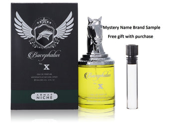 Bucephalus X by Armaf Eau De Parfum Spray 3.4 oz And a Mystery Name brand sample vile