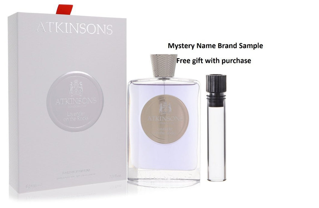 Lavender on the Rocks by Atkinsons Eau De Parfum Spray 3.3 oz And a Mystery Name brand sample vile