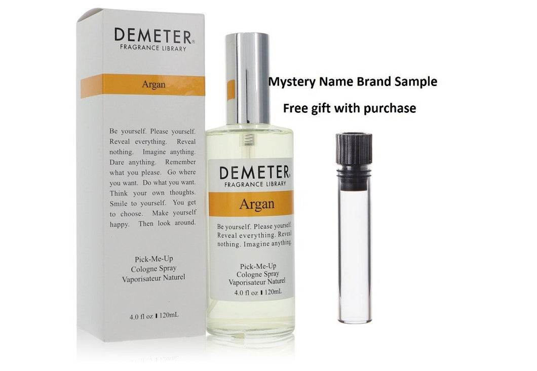 Demeter Argan by Demeter Cologne Spray (Unisex) 4 oz And a Mystery Name brand sample vile