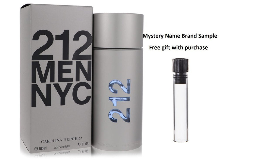 212 by Carolina Herrera Eau De Toilette Spray (New Packaging) 3.4 oz And a Mystery Name brand sample vile