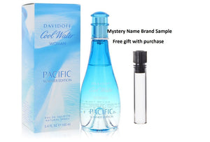 Cool Water Pacific Summer by Davidoff Eau De Toilette Spray 3.4 oz And a Mystery Name brand sample vile