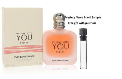In Love With You Freeze by Giorgio Armani Eau De Parfum Spray 3.4 oz And a Mystery Name brand sample vile