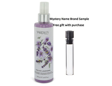 English Lavender by Yardley London Body Mist 6.8 oz  And a Mystery Name brand sample vile