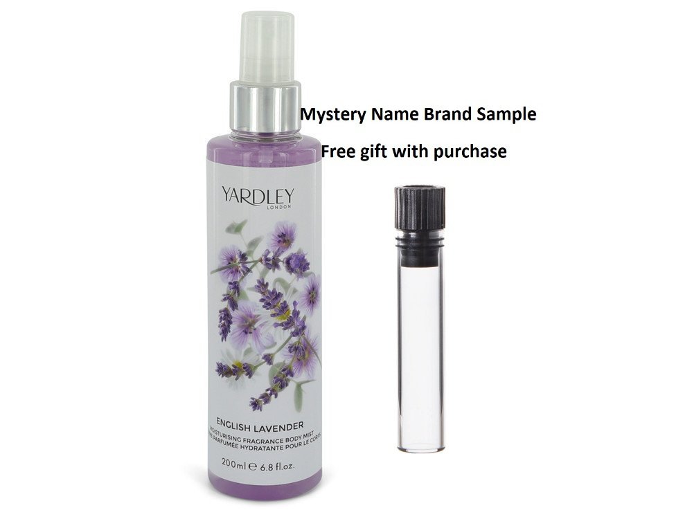 English Lavender by Yardley London Body Mist 6.8 oz  And a Mystery Name brand sample vile