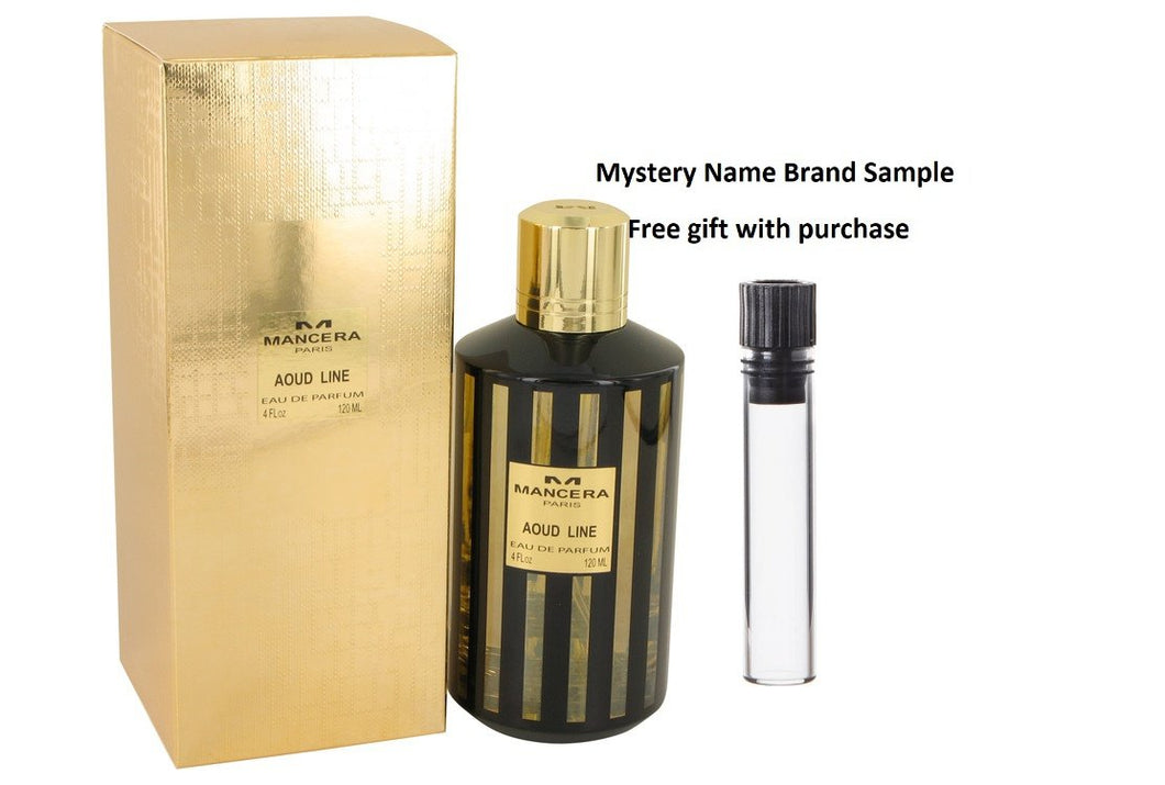 Mancera Aoud Line by Mancera Eau De Parfum Spray (Unisex) 4 oz And a Mystery Name brand sample vile