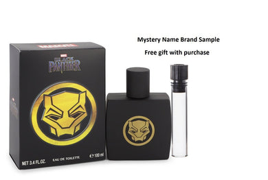 BLACK PANTHER Marvel by Marvel Eau De Toilette Spray 3.4 oz And a Mystery Name brand sample vile