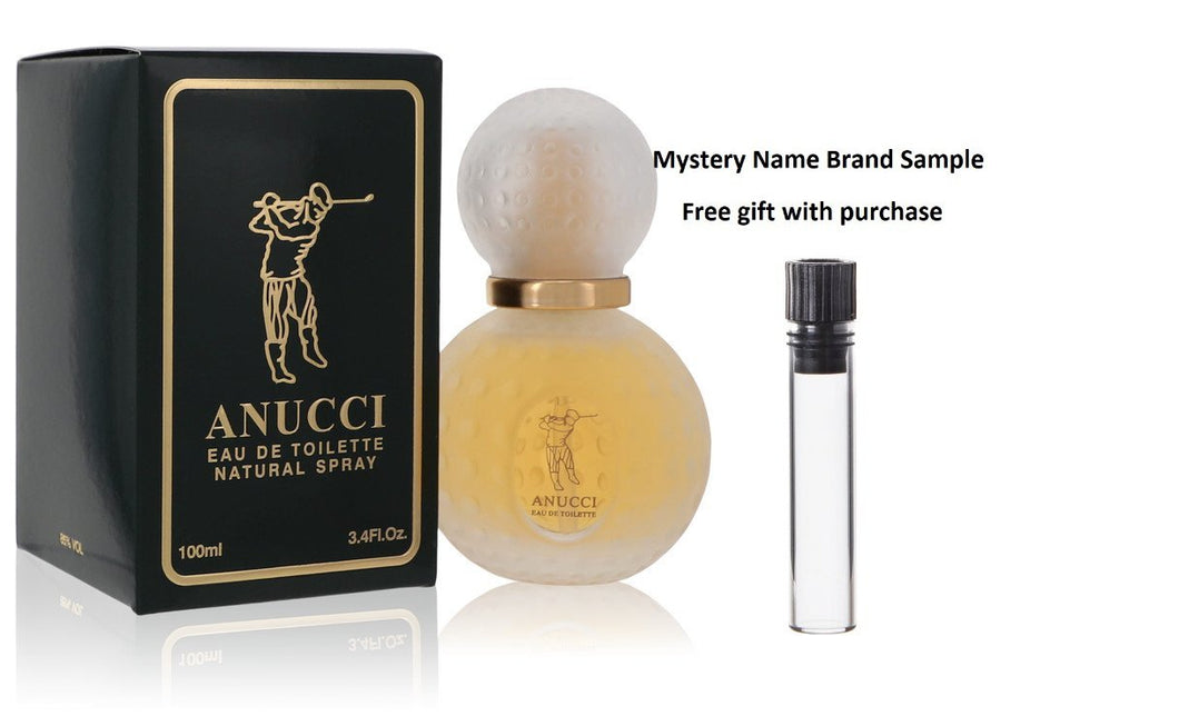 ANUCCI by Anucci Eau De Toilette Spray 3.4 oz And a Mystery Name brand sample vile