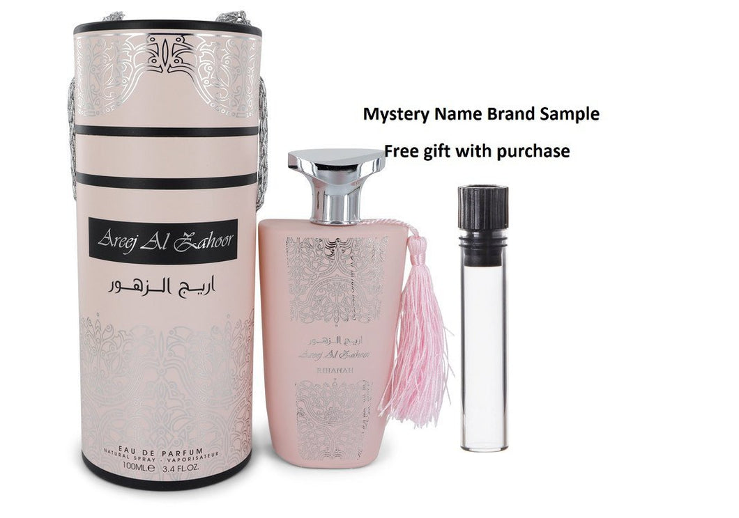 Areej Al Zahoor by Rihanah Eau De Parfum Spray 3.4 oz And a Mystery Name brand sample vile